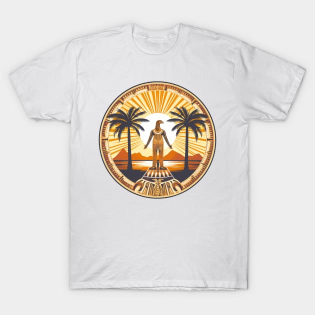 Ancient Egypt, Tropical Vacation: Exotic Palm Landscape in Vector T-Shirt by FK